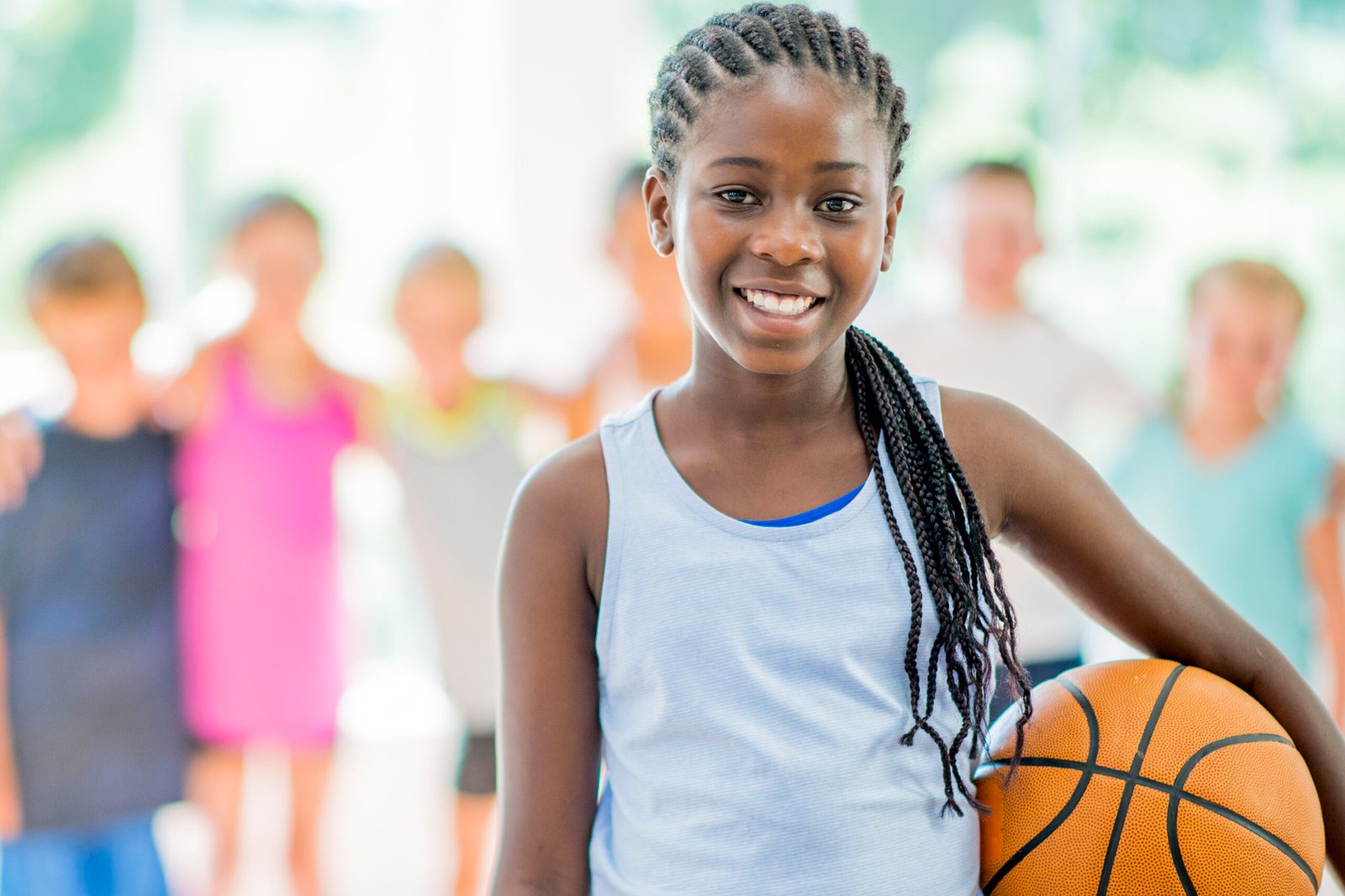 Playing Basketball at the Gym